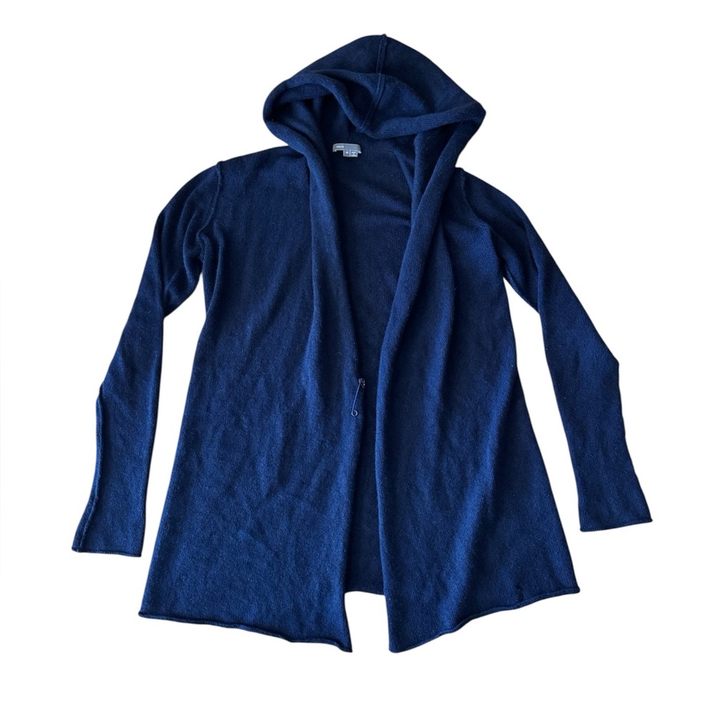 Vince Deep Blue Hooded Cardigan